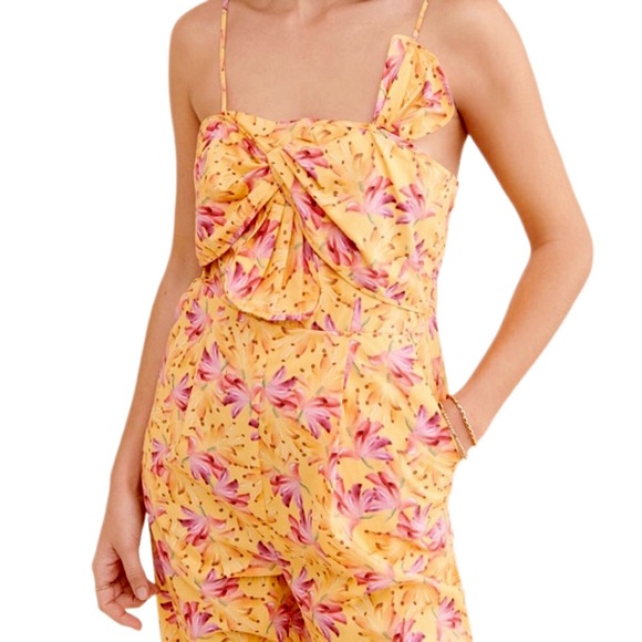 FARM Rio Yellow Banana Sunshine Bow Jumpsuit Size XS - Picture 2 of 12